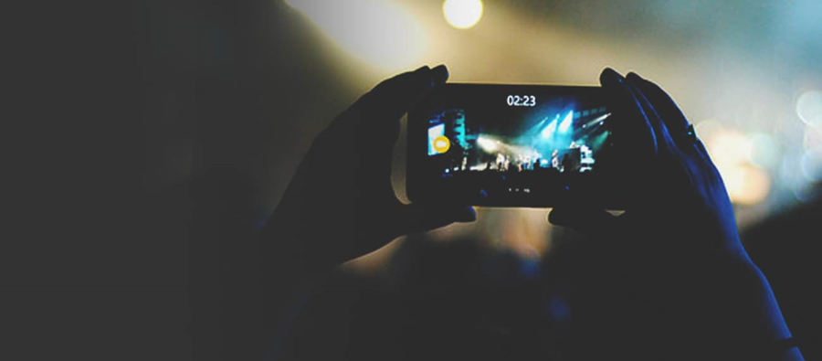 Sharing a concert experience on social media