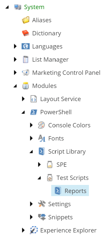 Sitecore Content Editor tree screenshot