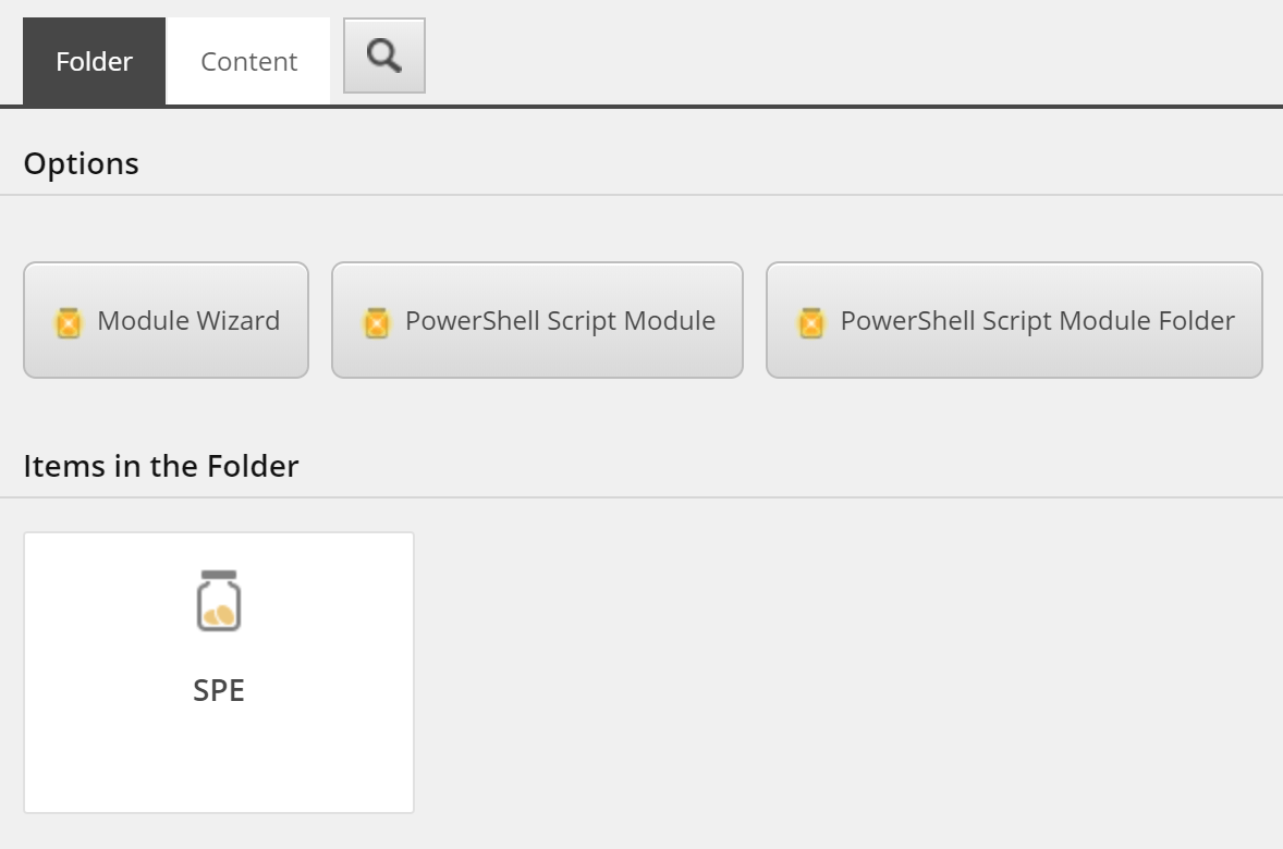 Folder tab selected screenshot