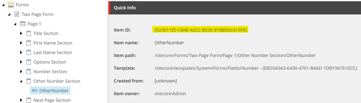 OtherNumber parameters in Sitecore