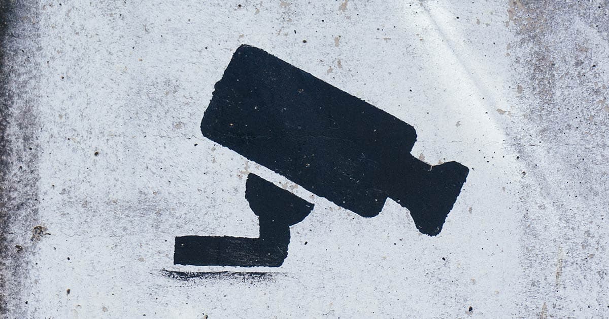 Street art of security camera