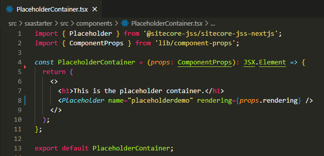 PlaceholderContainer code