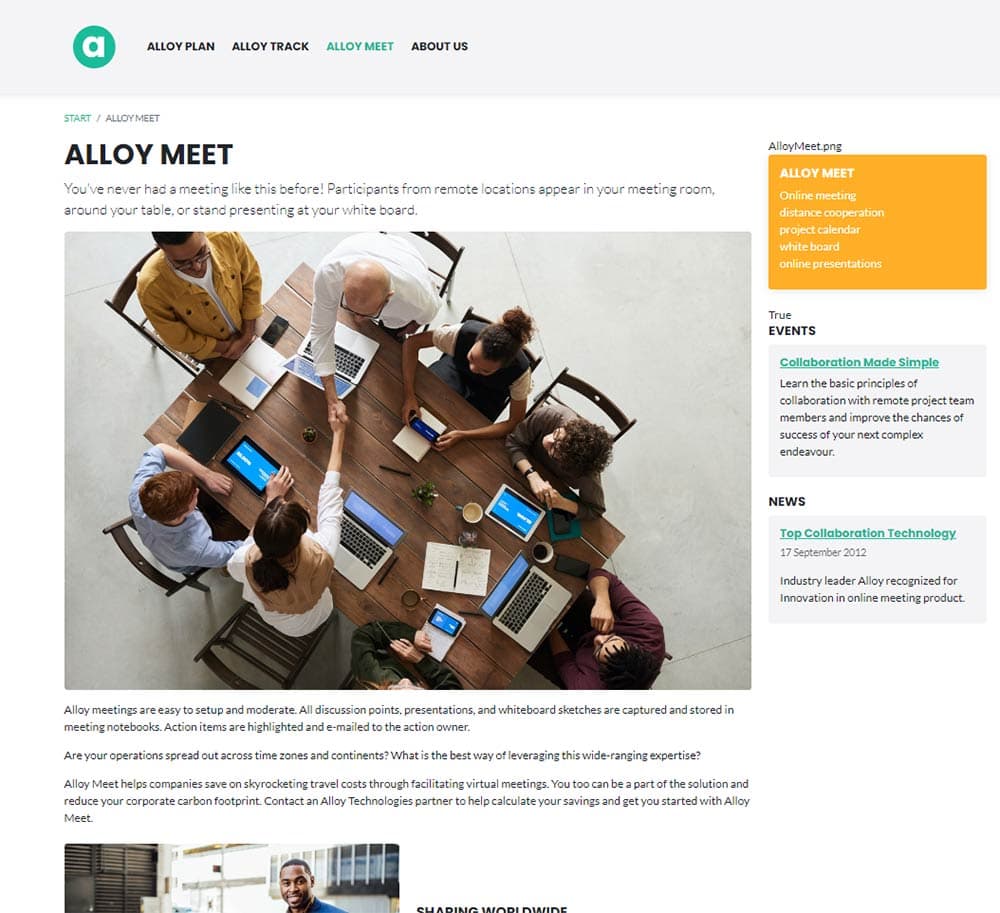 Alloy Meet page screenshot