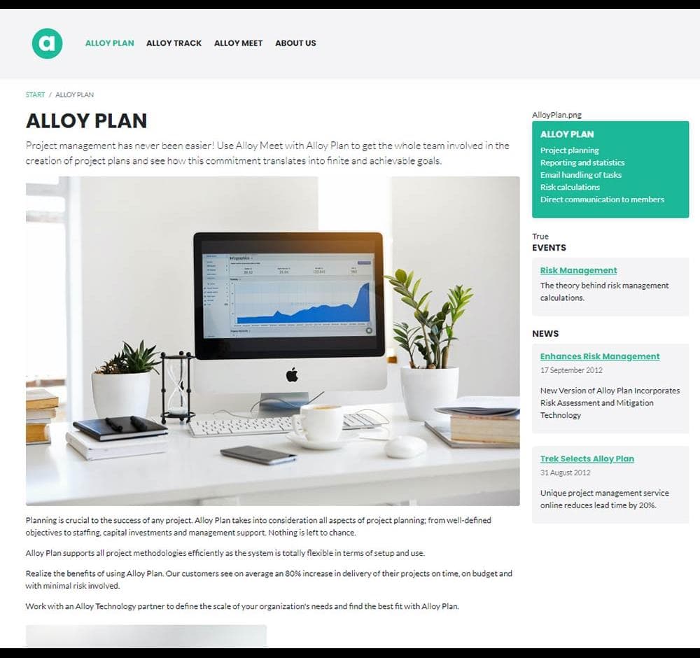 Alloy Plan page screenshot