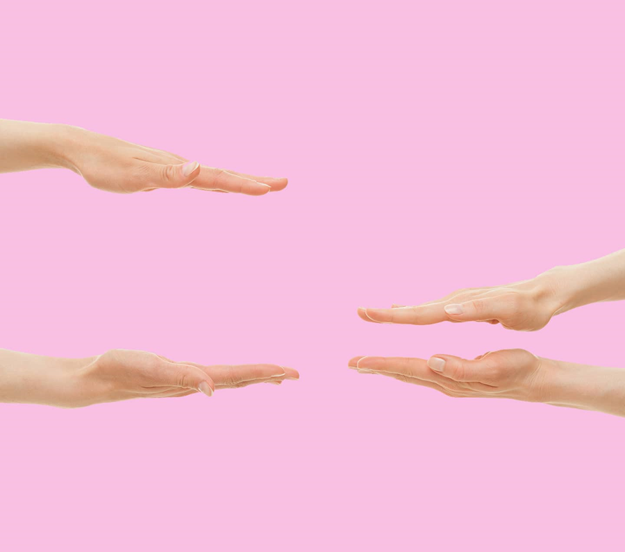 Hands showing different sizes - from big to small