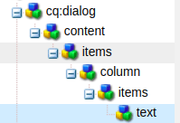 Configure a new node under items