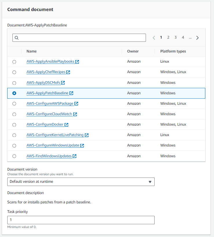 Command Document tab