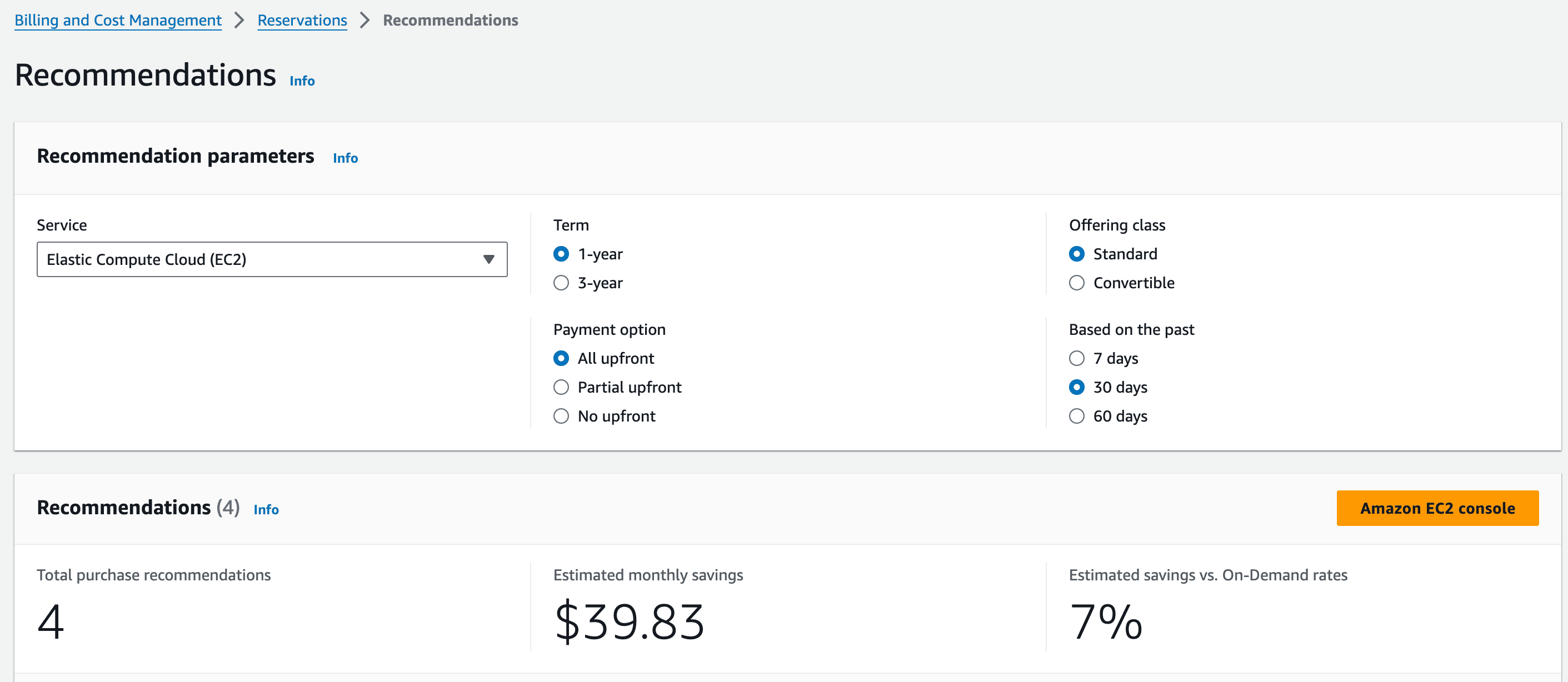 Explore Reserved Instances and Savings Plans