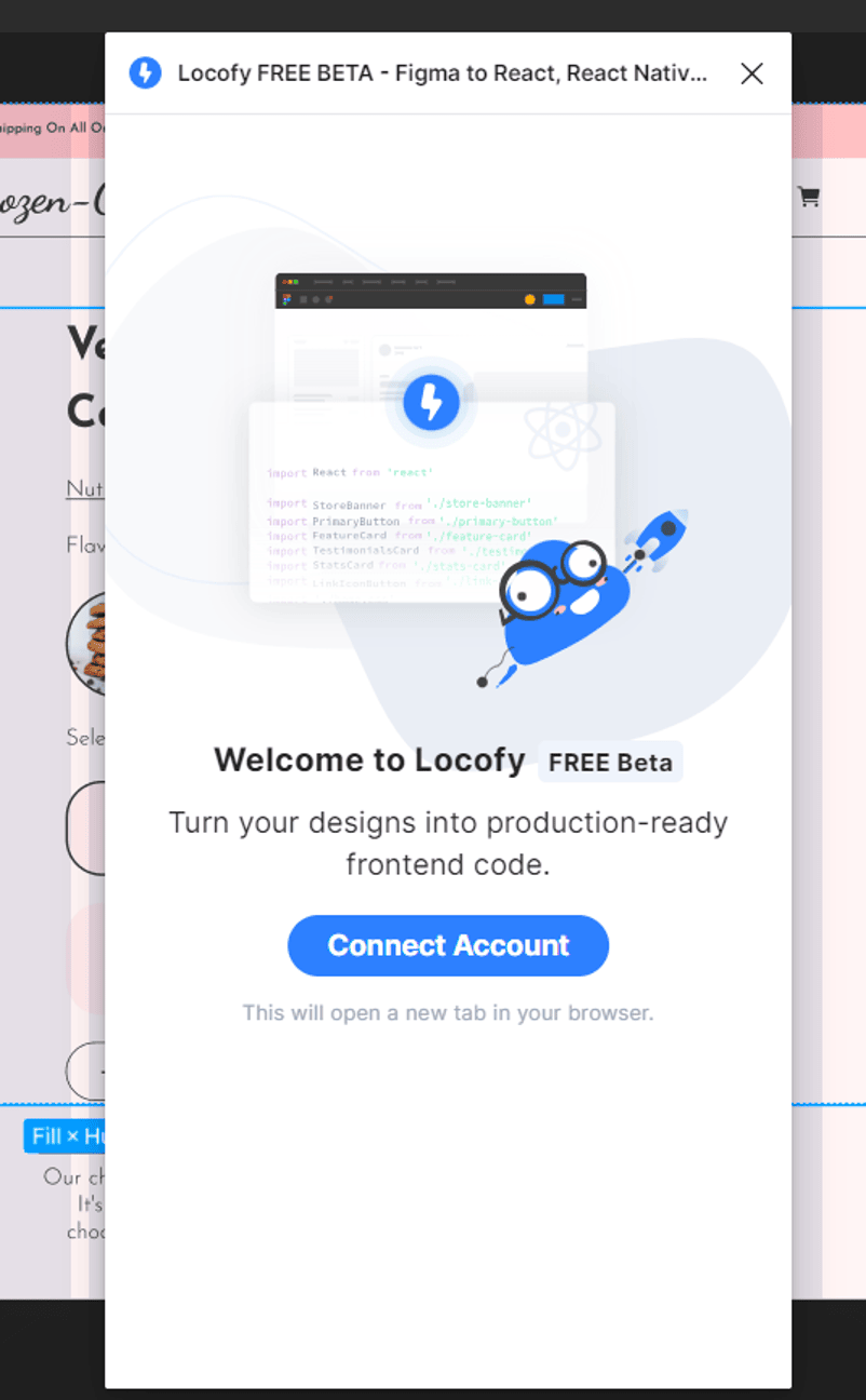 Locofy Pop Up to Connect Account