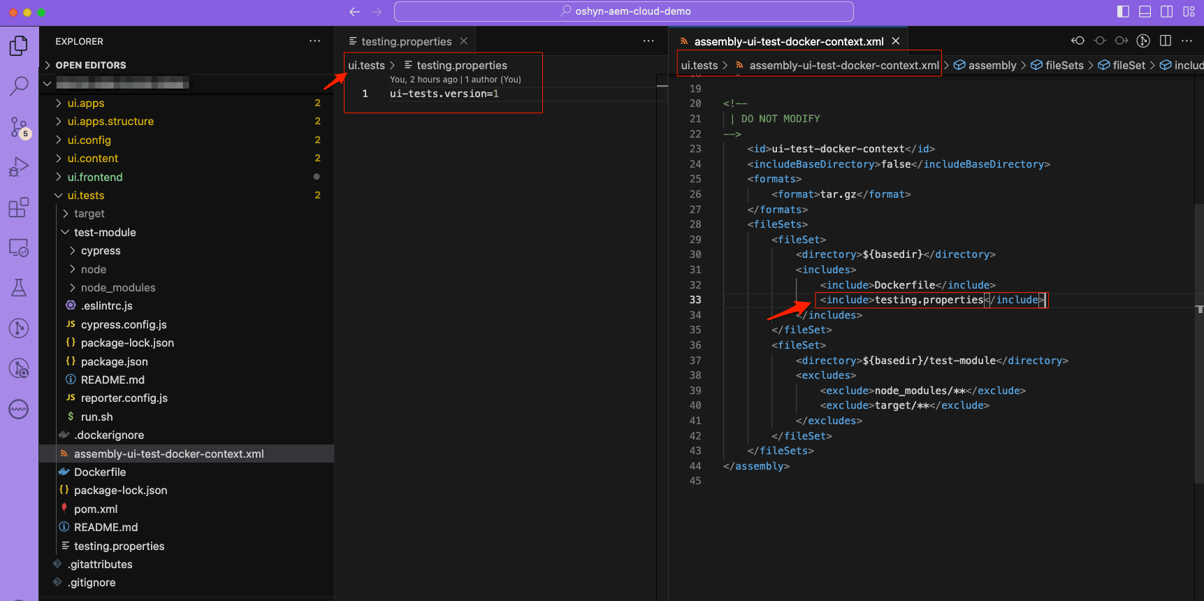 Configurations to Enable Cypress Tests in Cloud Manager