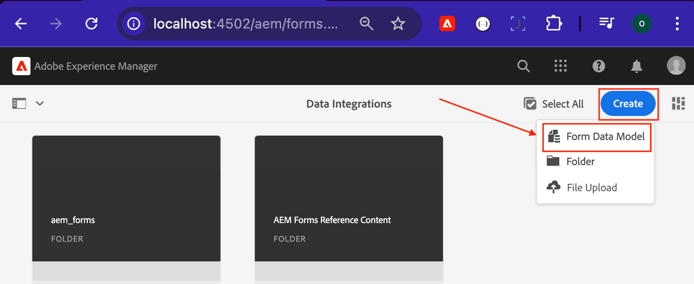 Create Form Data Model