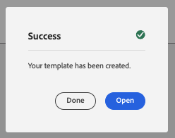 Success popup