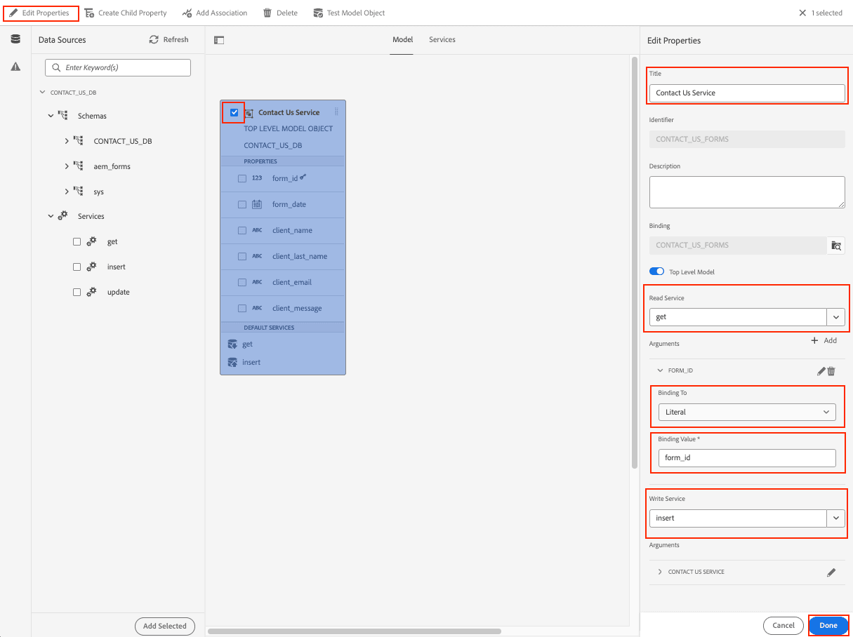 Define Read and Write Services