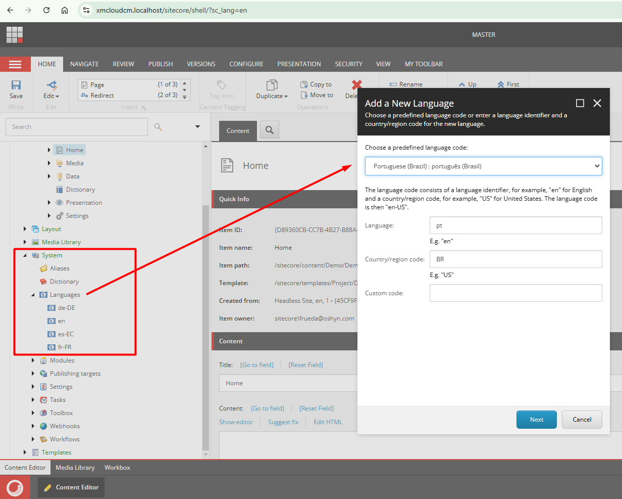 Enable Multilanguage Step 1