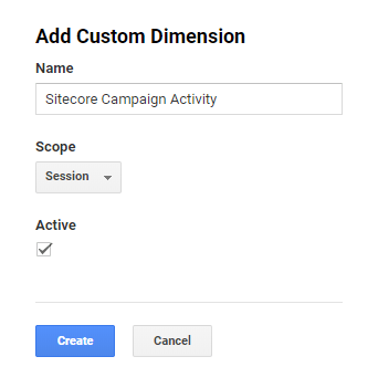 New GA custom dimension