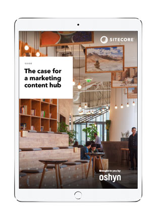 The Case for a Marketing Content Hub ebook cover on tablet screen