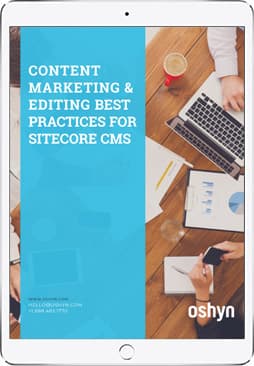 Content Marketing & Editing Best Practices for Sitecore CMS ebook on iPad
