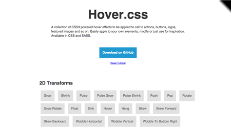 Hover.css website