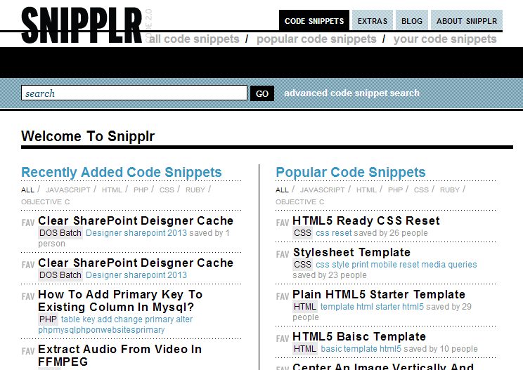 Snipplr site