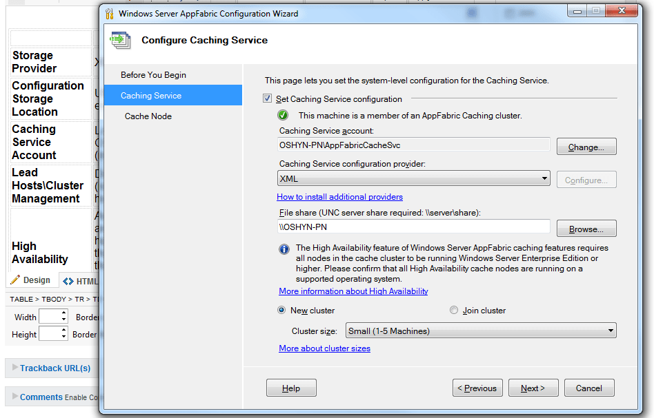 Windows Server AppFabric Configuration Wizard